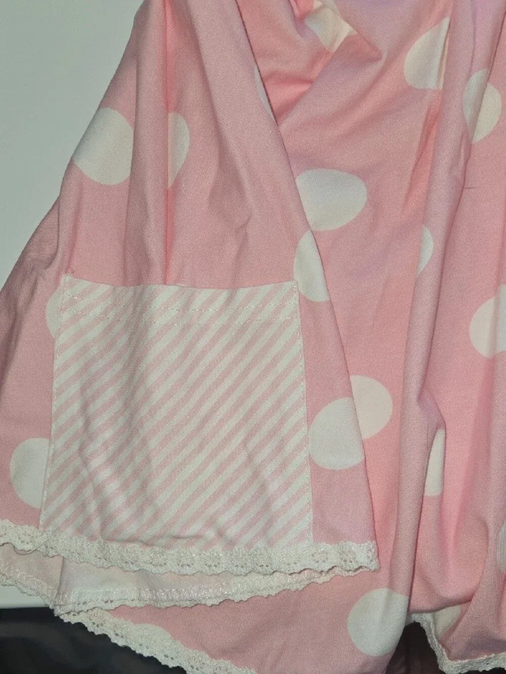 Sweet Honey  Pink And White Polka Dot Girls Dress Set